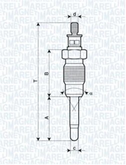 Свіча розжарювання MAGNETI MARELLI 062900016304