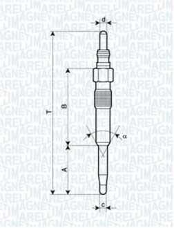 Свеча накаливания MAGNETI MARELLI 062900038304