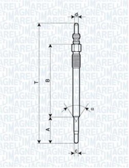 Свіча розжарювання MAGNETI MARELLI 062900048304 (фото 1)