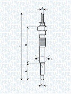 Свеча накаливания MAGNETI MARELLI 062900068304 (фото 1)