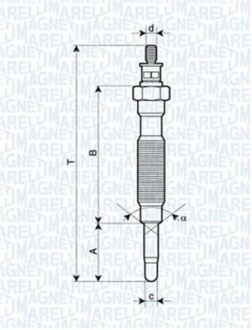 Свеча накаливания MAGNETI MARELLI 062900072304