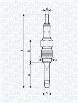 Свеча накаливания MAGNETI MARELLI 062900084304