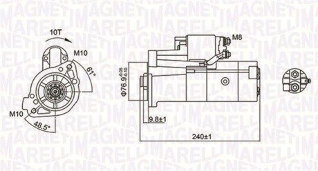 ROZRUSZNIK 12V MITSUBISHI CANTER/PAJERO 2.8/3.0/3.2 DIESEL SZT MAGNETI MARELLI 063721221010