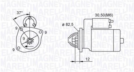 Rozrusznik FIAT 1.6 Multijet, 1.9JTD Multijet 2.0kW MAGNETI MARELLI 063721264010 (фото 1)