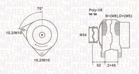 ALTERNATOR 12V CITROEN BERLINGO/C5/FIAT SCUDO/PEUGEOT 206/306/EXPERT 98 -> SZT MAGNETI MARELLI 063731496010