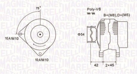 ALTERNATOR 12V CITROEN C5/JUMPER/FIAT DUCATO/PEUGEOT 406/PARTNER/BOXER HDI SZT MAGNETI MARELLI 063731564010