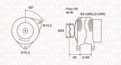 Alternator OPEL ASTRA G 2.0Di/DTi, VECTRA C 1.9CDTi 120A MAGNETI MARELLI 063731577010