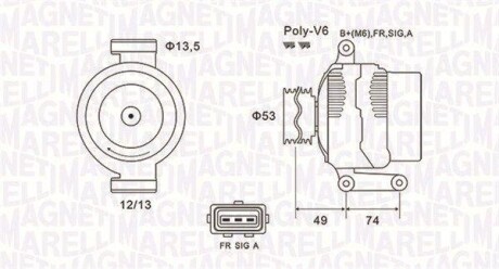 Alternator FORD MONDEO III 115A MAGNETI MARELLI 063731635010