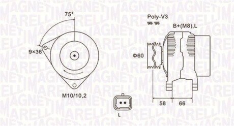 Alternator MAGNETI MARELLI 063731637010 (фото 1)