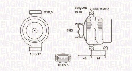 ALTERNATOR 12V FORD MONDEO III 2.0 16V DI/TDDI/TDCI 2000 -> SZT MAGNETI MARELLI 063731638010