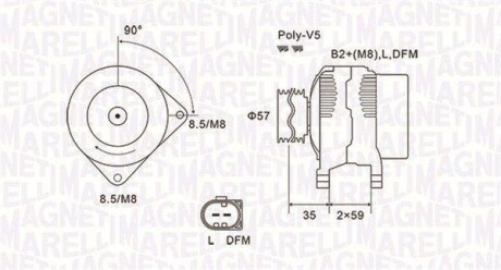 Alternator AUDI/SEAT/SKODA/VW 1.2 90A MAGNETI MARELLI 063731675010