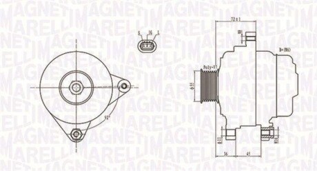 ALTERNATOR 12V TOYOTA AVENSIS/RAV 4 2.0 VVT-I 2000 -> SZT MAGNETI MARELLI 063731792010