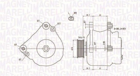 ALTERNATOR 12V AUDI/SEAT/SKODA/VOLKSWAGEN 1.6/1.8/2.0 FSI/TFSI 2003 -> SZT MAGNETI MARELLI 063731818010