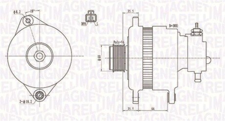 Alternator OPEL ASTRA H 1.7CDTI 100A z vacum MAGNETI MARELLI 063731899010