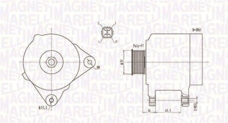 ALTERNATOR 12V TOYOTA AVENSIS 2.0/2.4 2003 -> SZT MAGNETI MARELLI 063731907010