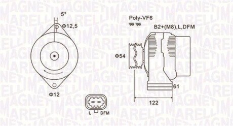 ALTERNATOR 12V OPEL SIGNUM/VECTRA C/ZAFIRA B 1.9 CDTI 2004 -> SZT MAGNETI MARELLI 063731994010