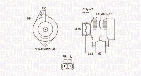 Alternator HYUNDAI/KIA CEED/SOUL/VENGA, i20/i30/VELOSTER 90A MAGNETI MARELLI 063732020010 (фото 1)