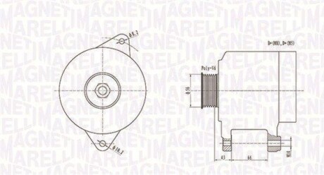 ALTERNATOR 2V CITROEN JUMPER/XANTIA/XM/PEUGEOT 306/405/406/BOXER/EXPERT SZT MAGNETI MARELLI 063738250010