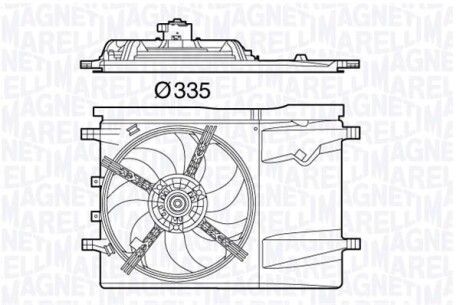 Вентилятор, охлаждение двигателя MAGNETI MARELLI 069422577010