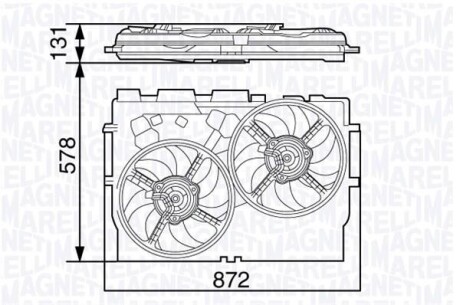 Вентилятор, охлаждение двигателя MAGNETI MARELLI 069 42 258 301 0