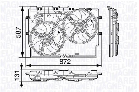 Вентилятор, охлаждение двигателя MAGNETI MARELLI 069422584010