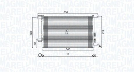 Condenser, air conditioning MAGNETI MARELLI 350203733000