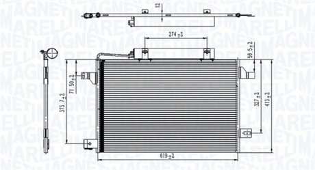 Радіатор кондиціонера (з осушувачем) MB A-class (W169)/B-class (W245) 1.5-2.0LPG 04-12 MAGNETI MARELLI 350203745000 (фото 1)