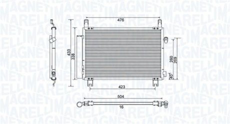 Skraplacz TOYOTA YARIS 1.4D-4D 05-12 MAGNETI MARELLI 350203798000