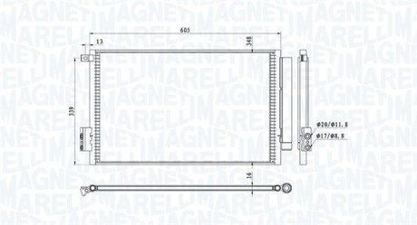 Skraplacz FIAT 500L (351/352) 1.4 MAGNETI MARELLI 350203814000