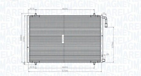 Skraplacz PEUGEOT 206 1.1/1.4/1.6, 1.4/1.6/2.0HDi MAGNETI MARELLI 350203825000