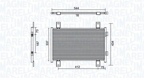 Skraplacz FIAT/CITROEN DUCATO, JUMPER MAGNETI MARELLI 350203895000