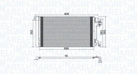 Condenser, air conditioning MAGNETI MARELLI 350203962000