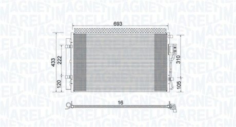 Condenser, air conditioning MAGNETI MARELLI 350203978000