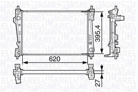 Радиатор, охлаждение двигателя MAGNETI MARELLI 350213131200