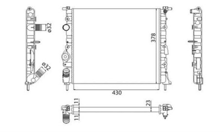 Радиатор, охлаждение двигателя MAGNETI MARELLI 350213261003 (фото 1)