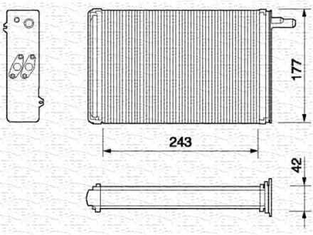 Теплообменник, отопление салона MAGNETI MARELLI 350218056000