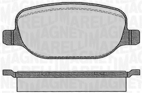 Комплект тормозных колодок, дисковый механизм MAGNETI MARELLI 363916060114