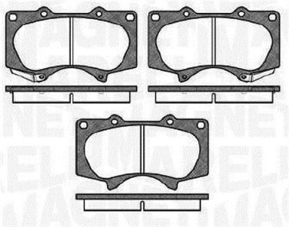 Комплект тормозных колодок, дисковый механизм MAGNETI MARELLI 363916060409