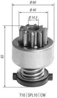 Ведущая шестерня, стартер MAGNETI MARELLI 940113020393