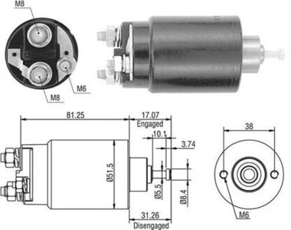 Тяговое реле, стартер MAGNETI MARELLI 940113050404