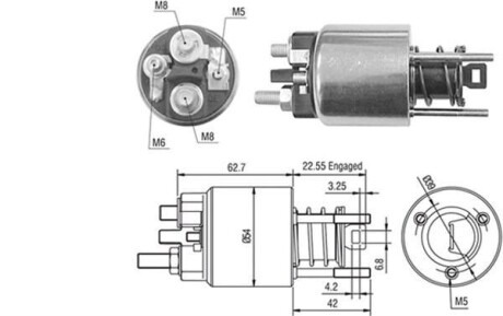 Тяговое реле, стартер MAGNETI MARELLI 940113050423