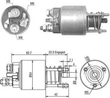 Тяговое реле, стартер MAGNETI MARELLI 940113050470