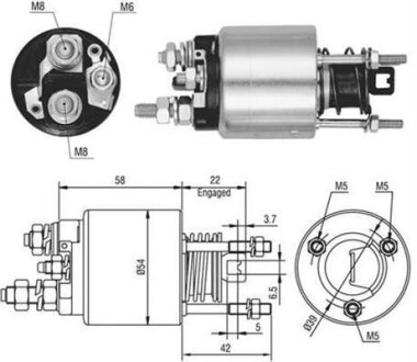 Тяговое реле, стартер MAGNETI MARELLI 940113050526