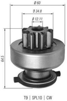 Бендикс стартера MAGNETI MARELLI AMB0349