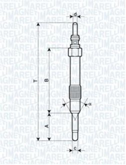 Свічка розжарювання MAGNETI MARELLI UC19A (фото 1)