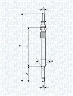 Свічка розжарювання MAGNETI MARELLI UC28A (фото 1)