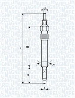 Свічка розжарювання MAGNETI MARELLI UX17A (фото 1)