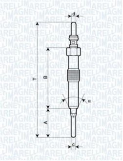 Свеча накаливания MAGNETI MARELLI UY18A