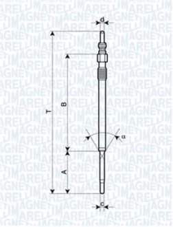 Њwieca їarowa FIAT/CITROEN DUCATO 2.3JTD 02-, JUMPER HDI 155/160 06- MAGNETI MARELLI UY6A