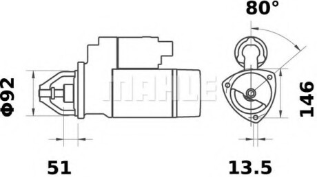 Стартер MAHLE / KNECHT MS 558